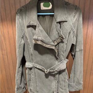 Anthropologie Olive Trench Coat